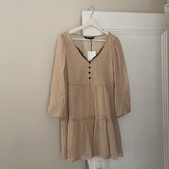 Zara Puff Sleeve Babydoll Mini Dress - Picture 3 of 5
